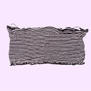 Forever 21 Black & White Striped Bandeau Top